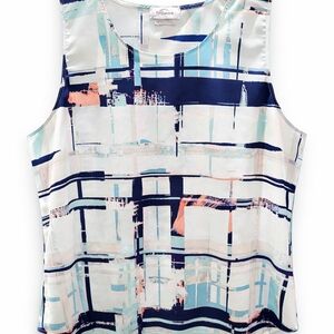 Van Heusen Abstract Print Blouse - Navy and Peach